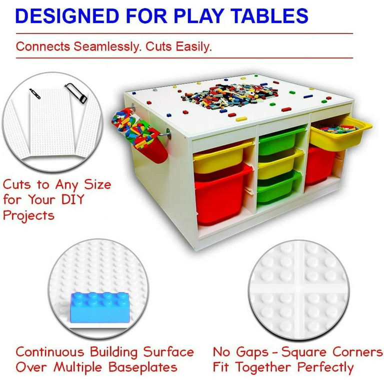 Brickyard Building Blocks 4-Pack Large 10x10 Inch White Baseplates