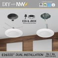 thumbnail image 5 of NuWatt 5/ 6'' LED Recessed Retrofit Low Profile Disk Downlights, E26 Base, 5000K Daylight, 6PK, 5 of 9