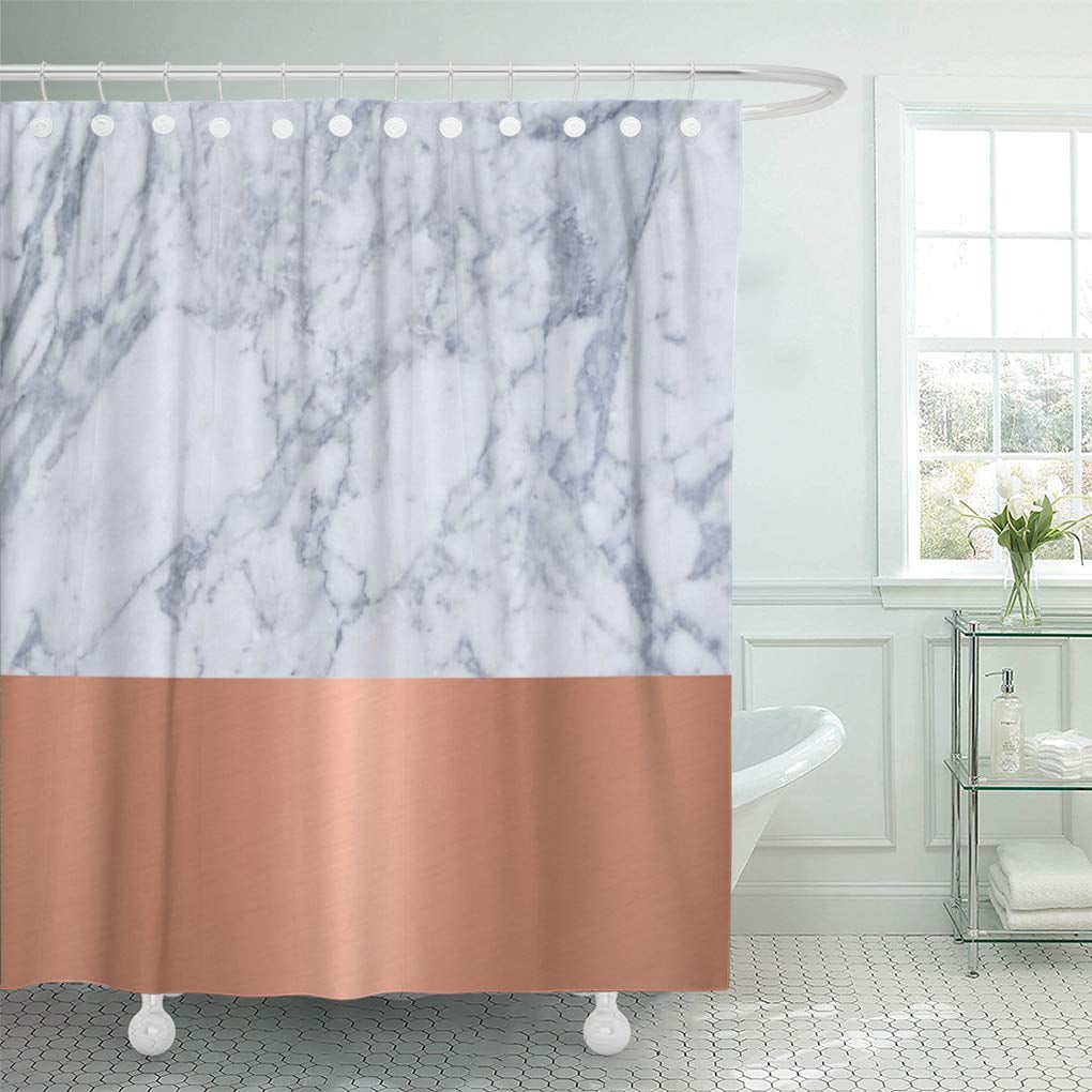 CYNLON Accent in Black and White Copper Panel Marbel Bathroom Decor