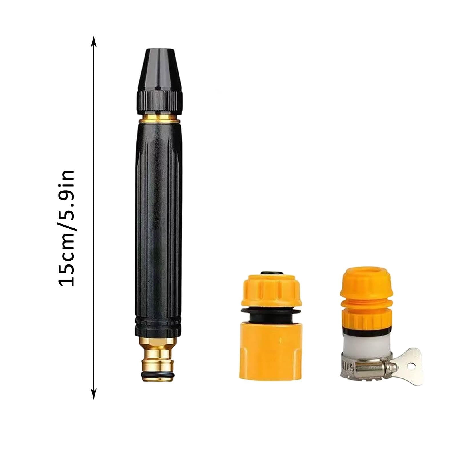 1/2Set High Pressure Hose Nozzle with Connector Set,Sturdy Adjustable Garden Hose Sprayer for Car Washing & Outdoor Cleaning
