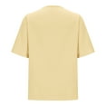 thumbnail image 3 of Summer Fashion Shirts for Womens Plus Size V-neck Cotton and Linen Short Sleeved Solid Color T-shirt Linen Style Large Short Sleeved Short Sleeved Top/shirt, 3 of 5