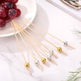 thumbnail image 3 of Uxcell 200Pcs Palillos de Cóctel Espejo Perla Palillos de Bambú para Bebidas Comida Fruta, Tono Dorado, 3 of 6
