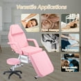 thumbnail image 4 of Thanaddo Tattoo Chair Massage Salon with Two Trays， Esthetician Bed with Hydraulic Stool,Multi-Purpose 3-Section Facial Bed Table, Adjustable Beauty Barber Spa Beauty Equipment Pink, 4 of 7
