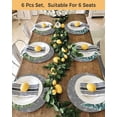 thumbnail image 4 of 13 Inch Round Placemats Set of 6, Green Christmas Tree Non Slip Heat Insulation PP Table Mats, Winter Snowflakes Grey Watercolor Pine Washable Place Mats for Kitchen Dining Party Table Decor, 4 of 7