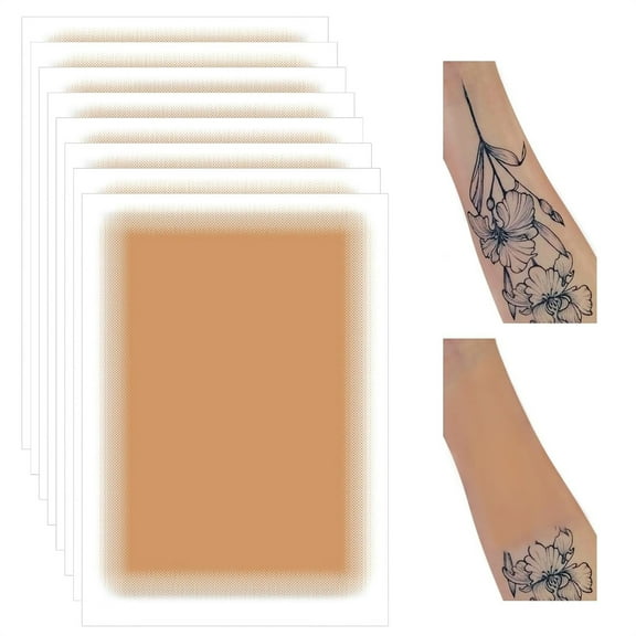 Tutuviw Natural Skin Tattoo Cover Up Patch Waterproof Sweatproof Tattoo Concealer Stickers Invisible Scar Cover Up Tape Breathable Yellow Skin Makeup Tape for Scars Birthmarks