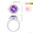 thumbnail image 6 of ANGARA Natural 4.75 ct Amethyst Scalloped Halo Ring in 14K White Gold for Women (Size-11mm) | February Birthstone, Birthday, Anniversary, Jewelry Gift for Women | Natural Amethyst Ring, 6 of 11