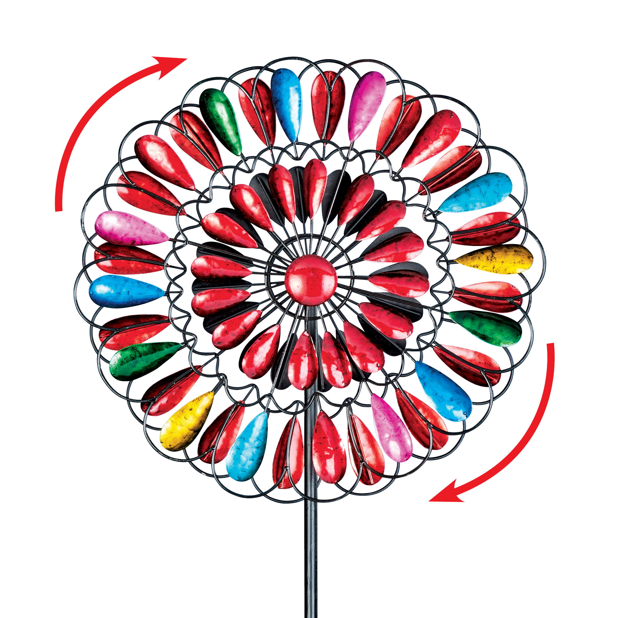 Garden Wind Spinner Colorful Kaleidoscope Lawn Yard Metal Stae Decoration Wheel 