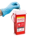thumbnail image 1 of Contenedor para objetos punzocortantes BioBox de 2 cuartos, portátil para desecho de agujas, 1 of 7