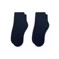 thumbnail image 3 of INSPIRE CHIC Women's Elastic Selvedge Cuffs Stretchy Ankle High Socks Navy Blue-2pcs one size, 3 of 7