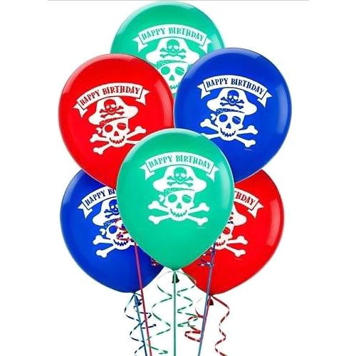 PIRATE PARTY Standard Round Foil Balloon Birthday Decoration Childrens 