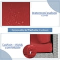 thumbnail image 6 of SOLAURA 2-Piece Patio Loveseat Gray Wicker Corner Sofa Set with Cushions, Dark Red, 6 of 7