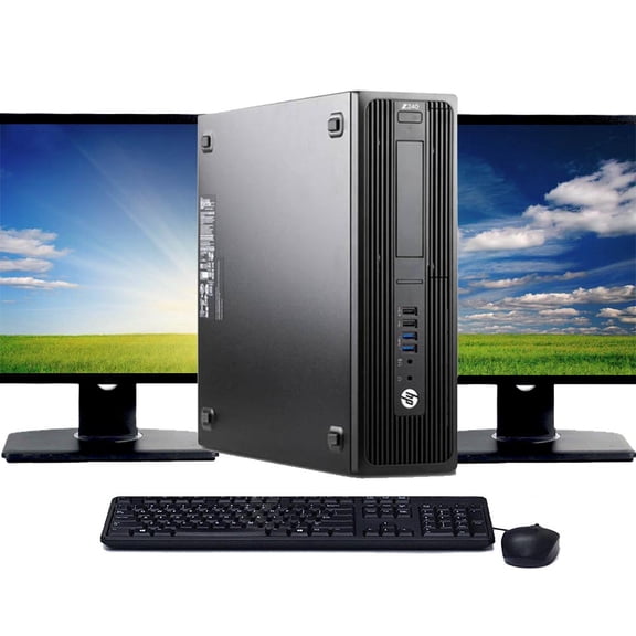 Restored HP Z240 Desktop Computer Intel Xeon CPU 16GB RAM 1TB HDD Dual 22" LCD's Windows 10 Pro with Wireless Keyboard and Mouse (Refurbished)