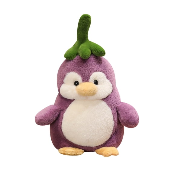 Adorable Penguin Toy Cute Turnable Eggplant Penguin Doll for Girls Birthday Party Stuffed Animal Soft Huggable Friend