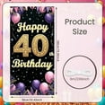 thumbnail image 2 of Gold Glitter Happy 40th Banner Pink Purple Balloons 40th Birthday Display Starry Design Black Background Birthday Backdrop for 40th Birthday Party Adult Celebration Home Party, 2 of 3