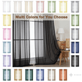 thumbnail image 6 of MKHILL 59x63 Extra Wide Black Sheer Curtains 2 Panels, 63 Inch Long Light Filtering Voile Drapes for Living Room Bedroom, Rod Pocket Window Panels, Each 59" W x 63" L, 6 of 7