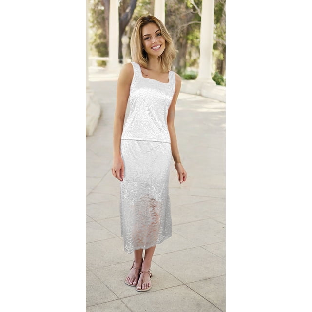 Conjunto de encaje con forro Blanco CH / MD