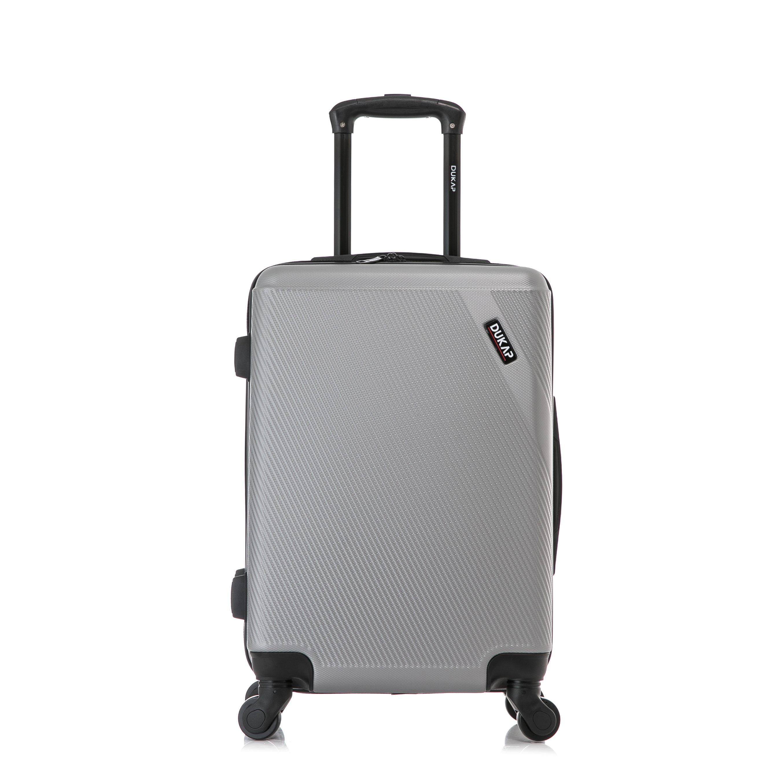 DUKAP Discovery 20" Hardside Lightweight Luggage with Spinner Wheels, Handle and Trolley, Silver