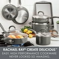 thumbnail image 2 of Rachael Ray Create Delicious 13 Piece Aluminum Nonstick Pots and Pans Set, Gray Shimmer, 2 of 9