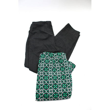 

Pre-owned|J Crew Theory Womens Printed Pencil Skirt Dress Pants Green Gray 2 6 Lot 2