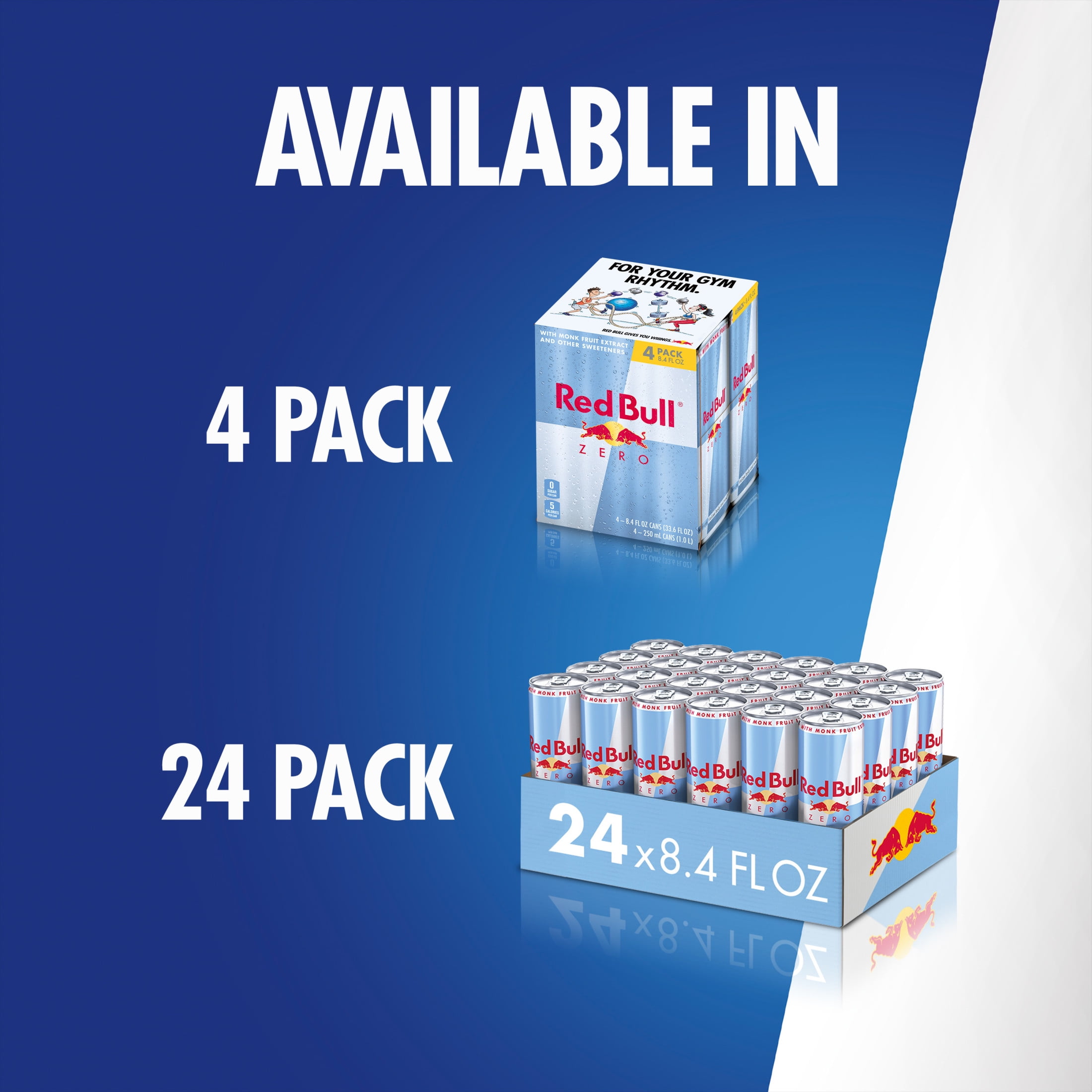 Red Bull Zero Energy Drink, 8.4 fl. oz., 6 x 4 Cans,  80mg Caffeine, Taurine & B Vitamins