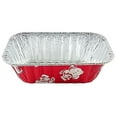 thumbnail image 2 of 1 lb. Red Holiday Christmas Snowman Aluminum Foil Small Mini Loaf / Bread Baking Pans (Pack of 12), 2 of 6