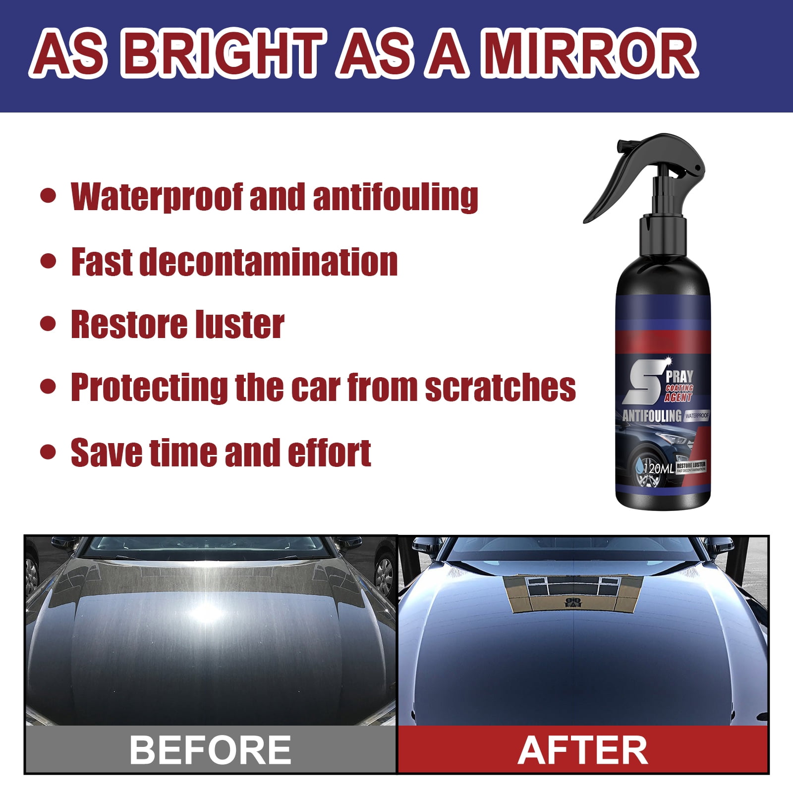 Alvantor Nano Hydrophobic Ceramic Car Coating Spray, 4.06 fl.oz - Waterless Wash