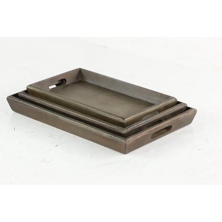 

WCJWCJ 18 20 22 W Wood Farmhouse Tray Brown 3 - Pieces