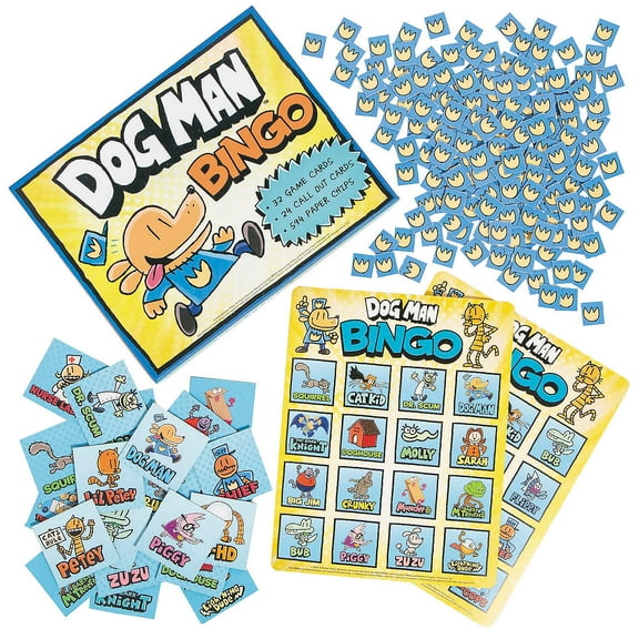 6 3/4" x 8 1/2" Dog Man Bingo Game for 32