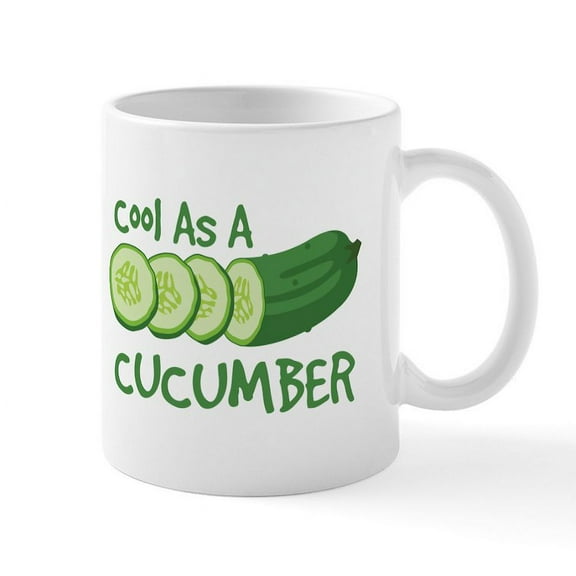 CafePress - Cool As A CUCUMBER Mugs - 11 oz Ceramic Mug - Novelty Coffee Tea Cup