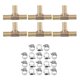 thumbnail image 1 of 6 Juegos 12mm En Forma de T Conector Manguera Espiga Latón Acople con Abrazadera Unique Bargains, 1 of 1