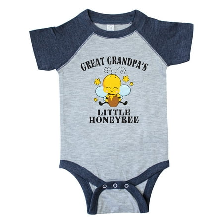 

Inktastic Cute Bee Great Grandpa s Little Honeybee with Stars Gift Baby Boy or Baby Girl Bodysuit