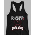 thumbnail image 4 of Tstars Womens Valentine's Day Love Video Gamer Shirt Controllers Heart Player 2 Cute Gift Idea for Her Wife Racerback Tank Top, 4 of 5