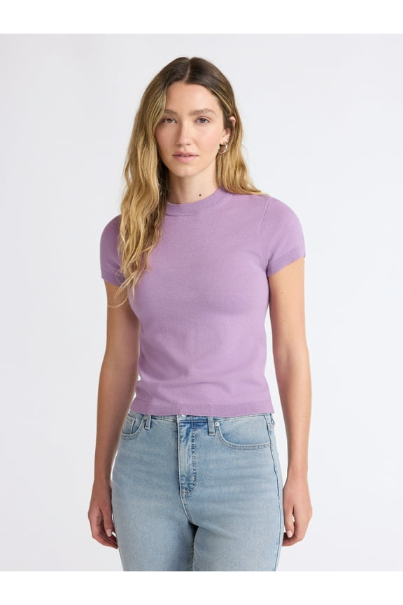 Women's and Womens Plus Sweater Tee with Short Sleeves, Lightweight, Sizes XS-4X