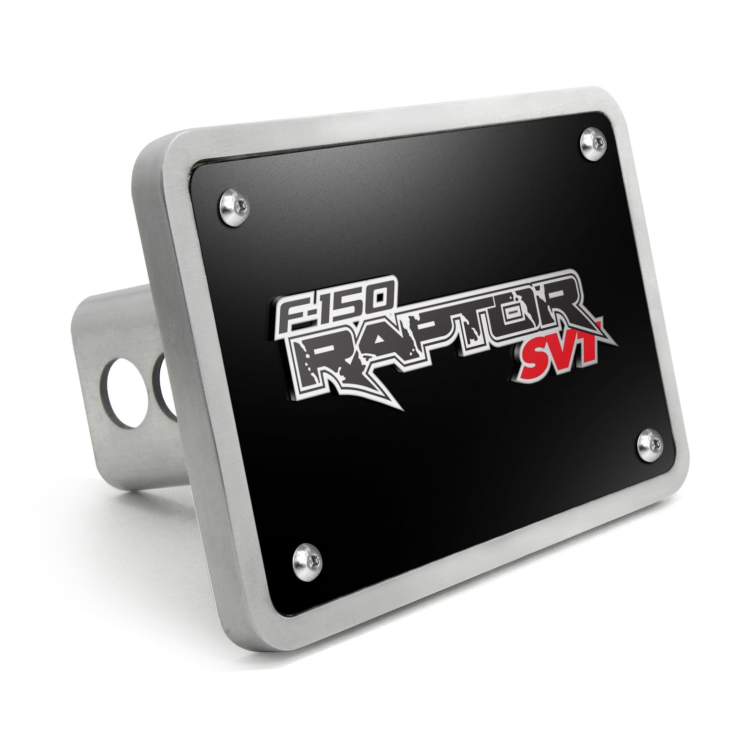Ford F150 Raptor SVT 3D Black Thick Solid Billet Aluminum 2 inch Tow Hitch Cover