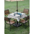 thumbnail image 5 of Square Outdoor Tablecloth with Umbrella Hole Sea Turtle Blue Outside Table Cloth Waterproof Patio Table Cover Coastal Ocean Seaweed Wood Grain Zipper Tablecloths for Picnic Party Camping 54x54 Inch, 5 of 8
