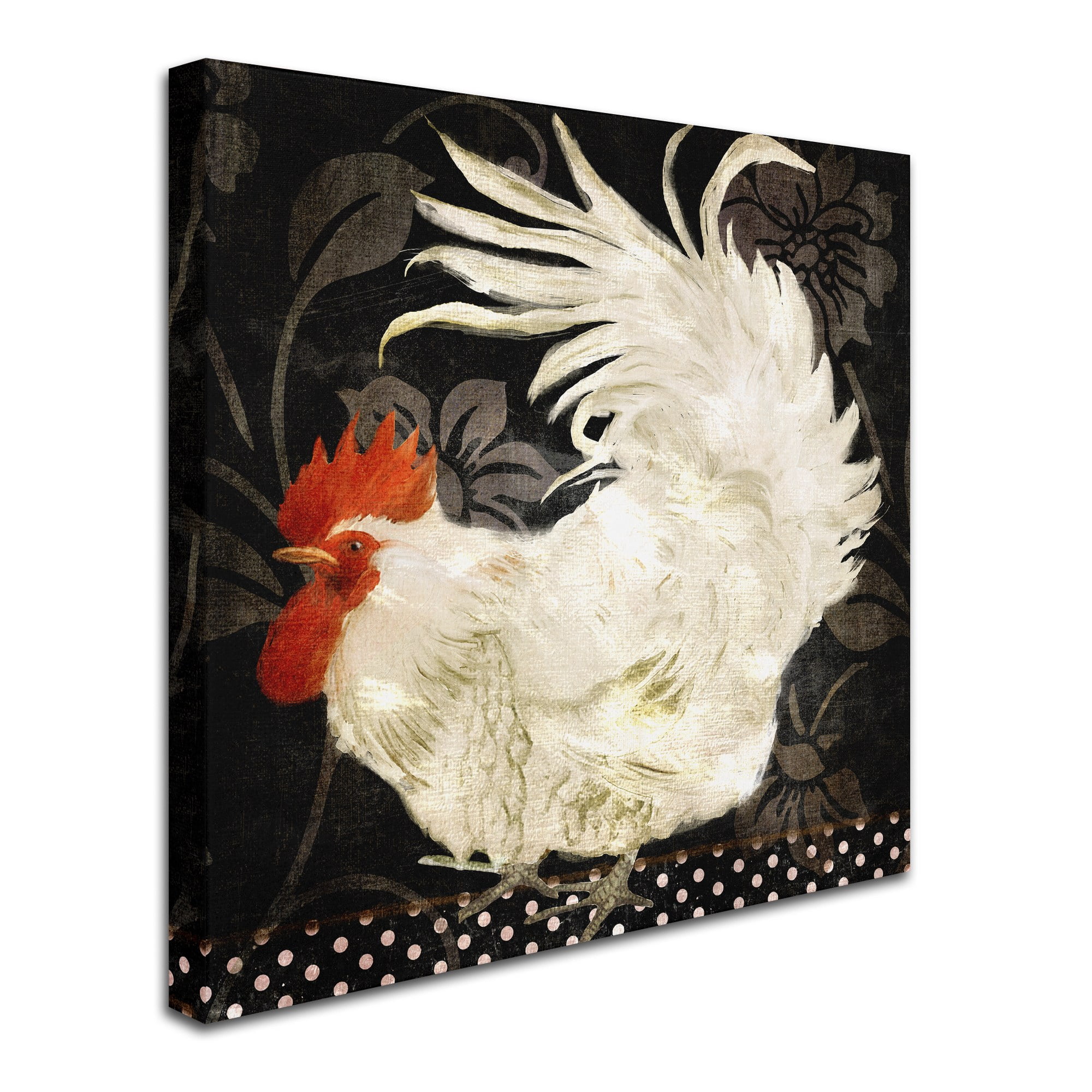 Trademark Fine Art "Rooster Damask I" Canvas Art by Color Bakery