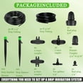 thumbnail image 3 of Tivddikun Drip Irrigation Kit, Adjustable Garden Drip Irrigation System with 50FT 1/4"+50FT 5/16" Drip Tubing, Drip Emitters?Drip Connectors, Irrigation System Kit for Raised Garden Bed, Yard, Lawn, 3 of 7