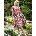 thumbnail image 3 of Zeagoo Women's Casual A-Line Dress with Pockets Summer Beach Dress Short Sleeve Midi Dress Flowy Sundresses, 3 of 6