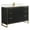 Black Matte, variant on Fine Fixtures Opulence Collection 36 in. W x 18 in. D x 33 in. H Bathroom Vanity in Navy Blue with White Ceramic Sink - Black hardware