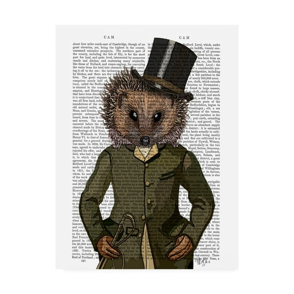 Trademark Fine Art 'Hedgehog Rider, Portrait' Canvas Art by Fab Funky
