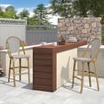 thumbnail image 6 of PURPLE LEAF Set of 2 French Outdoor Bar Height Bar Stool Bamboo Print Finish Back Rattan Wicker Patio Outdoor Bar Height Bar Stools with Footrest, Grey, 6 of 9
