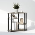thumbnail image 6 of Themis Storage Shelves, 4-Tier Corner Shelf, Toolless Assembly Display Rack, Corner Bookshelf for Small Space, for Organization and Storage, Living Room, Home Office, French Oak, 6 of 6