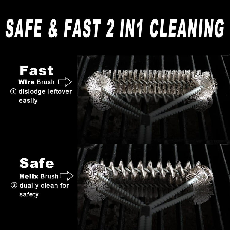 GRILLART Grill Brush and Scraper, Wire BBQ Grill Brush for Outdoor Grill,  16.5” Grill Cleaning Brush BBQ Grill Accessories, Safe Grill Cleaner