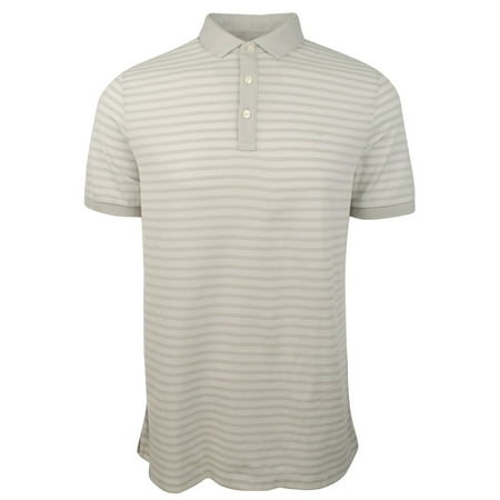 Men's Striped Pique Polo Shirt IG Small