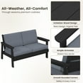thumbnail image 2 of SERWALL Outdoor HDPE Patio Loveseat Sofa with Cushion,Weather-Resistant Patio Furniture for Poolside, Patio, Balcony, Porch & Backyard, Black / Grey, 2 of 10