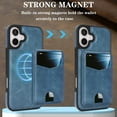 thumbnail image 3 of Compatible with Magsafe 2 in 1 Detachable for iPhone 16 Wallet Case with Card Holder Women Men, Magnetic PU Leather RFID Blocking Flip Kickstand Credit Slots,for iPhone 16, Blue, 3 of 11