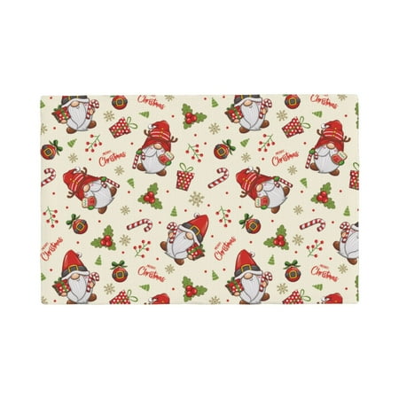 

Placemats Set of 4 cute Santa with Gifts Heat Resistant Non - Slip Place mats Waterproof table mat for Kitchen Dining-4片装