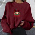 thumbnail image 1 of Pntutb Mujer Casual Moda Suelta Navidad Estampado Manga Larga Corto Cuello Redondo top Pntutb Pntutb-5940, 1 of 4