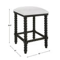 thumbnail image 7 of Uttermost Pryce 26" Wood and Fabric Backless Counter Stool in Black and White, 7 of 7