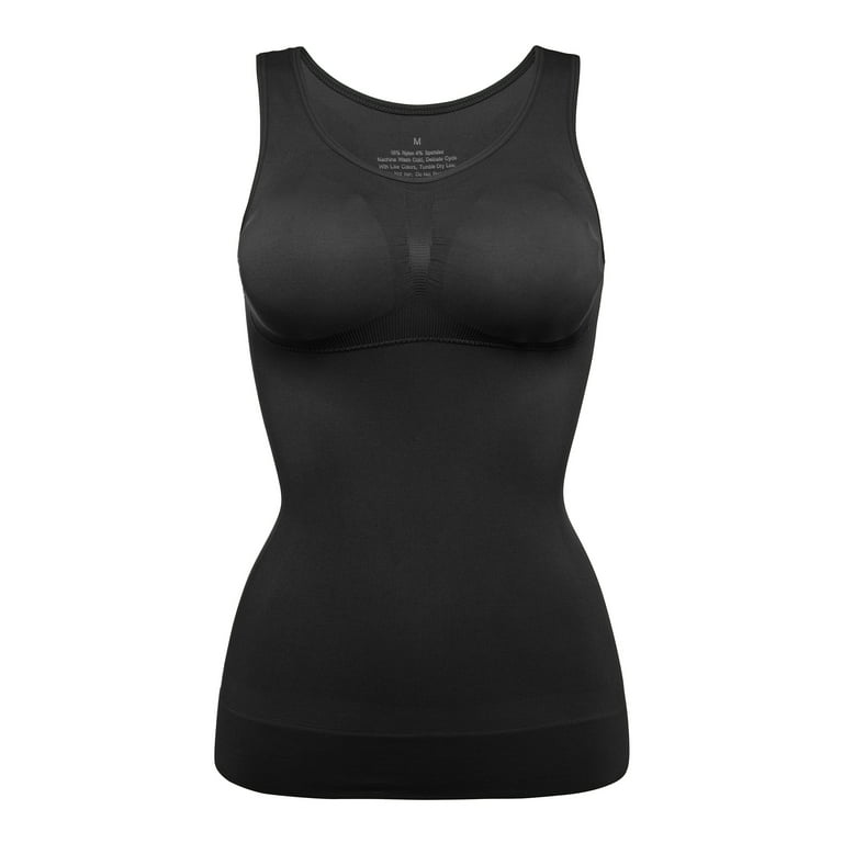 Compression Camisoles Shapewear Tank Top for Women Cami Shaper Tummy  Control Tank Top with Padded Bra Undershirts Shapewear Body Shaper